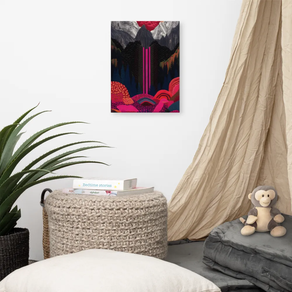 Ethereal Cascade: A Surreal Landscape | Canvas | 12″×16″
