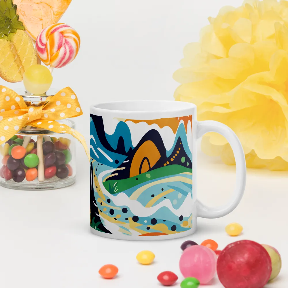 Abstract Tropical Landscape | Mugs | Multiple Sizes & Colors