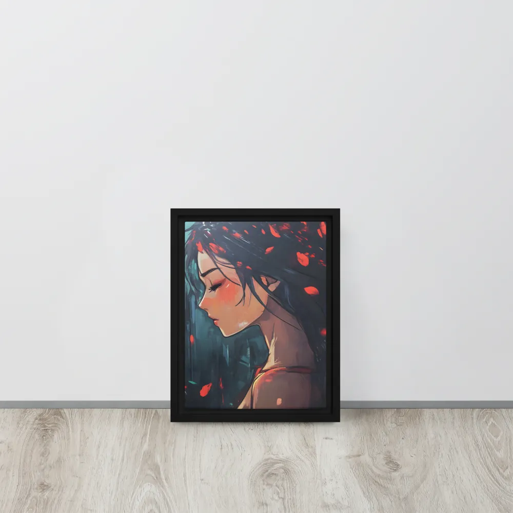 Whispers of Melancholy | Canvas with Black Frame | 9″×12″