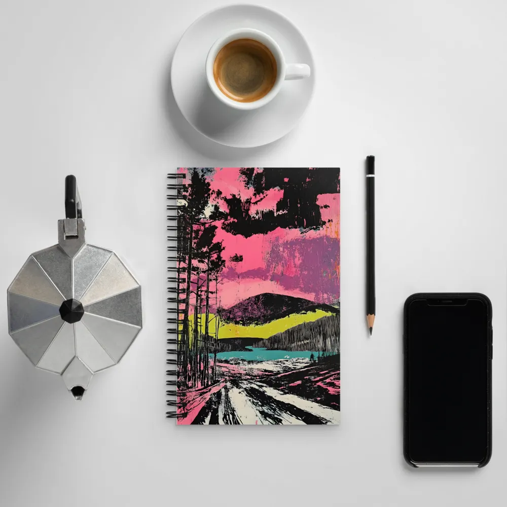 Vibrant Horizons: A Landscape in Contrast | Spiral Notebook