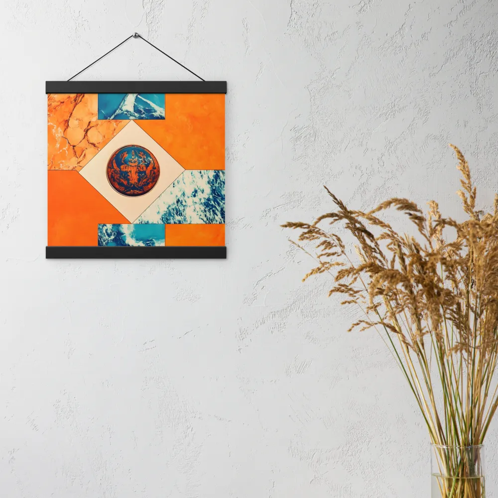 Harmonious Encounters: Abstract Geometry | Poster With Black Wood Hanger | 12″×12″