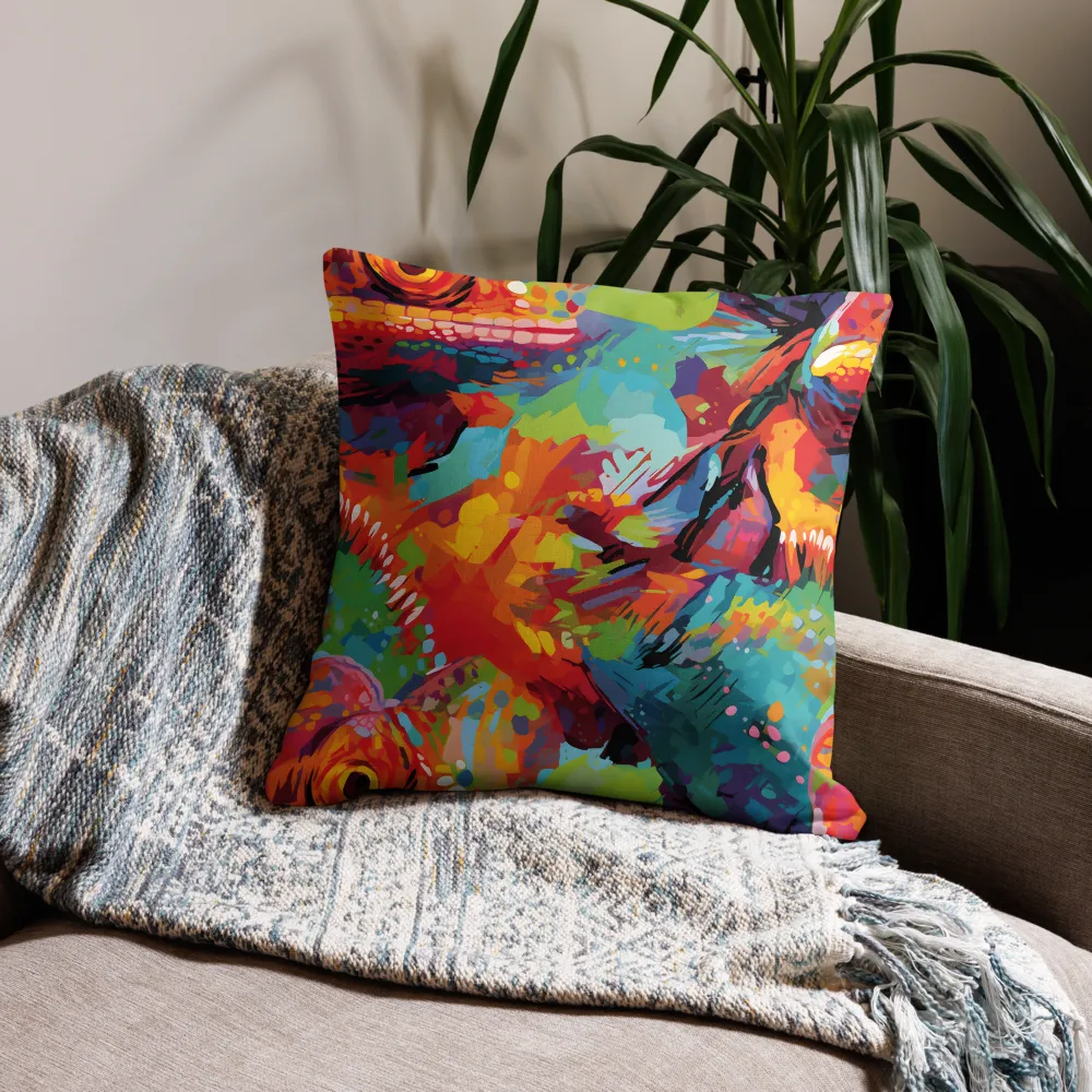 Colorful Lizard: An Abstract Adventure | Pillow & Pillow Case | Multiple Sizes