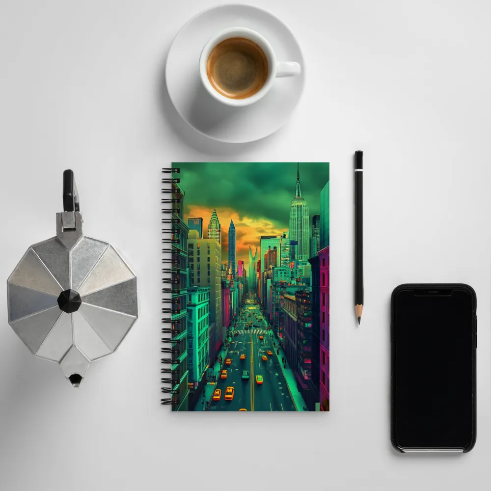 Urban Surrealism: Neon Dreams | Spiral Notebook