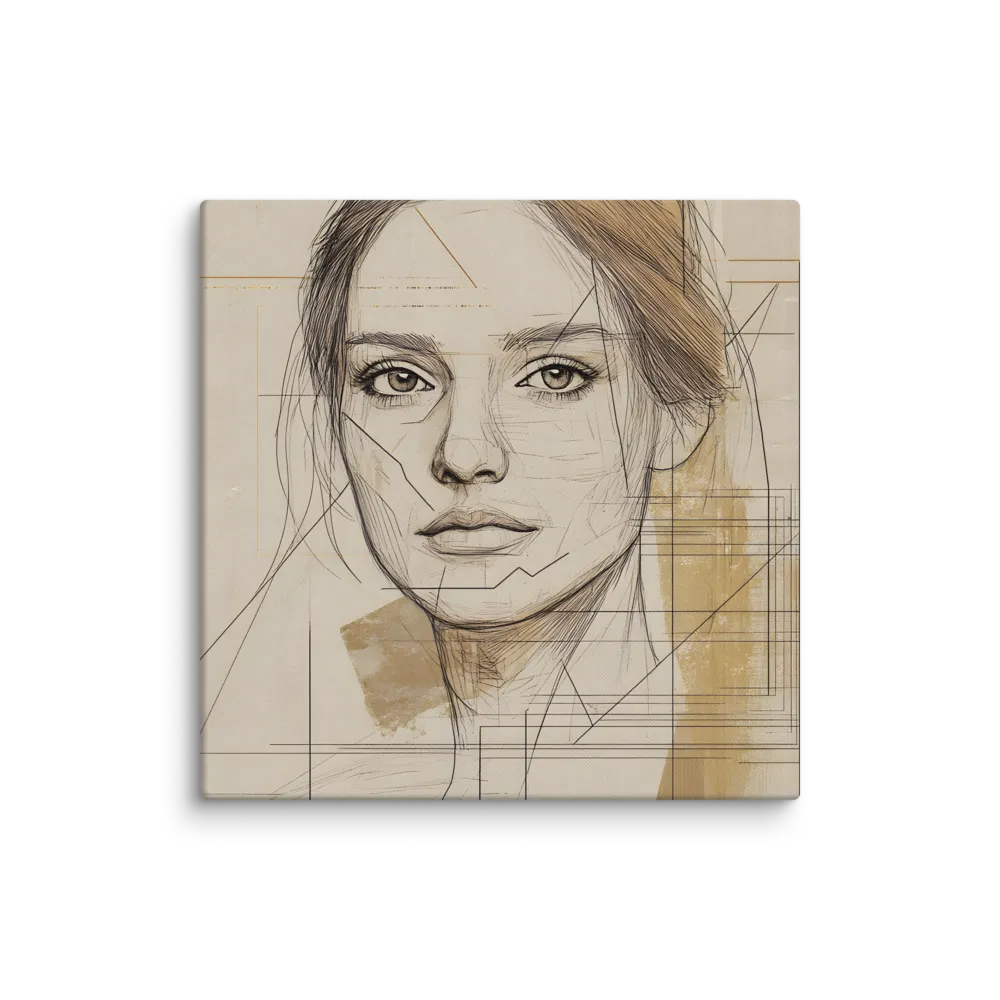 Geometric Elegance: A Modern Portrait | Canvas | 20″×20″