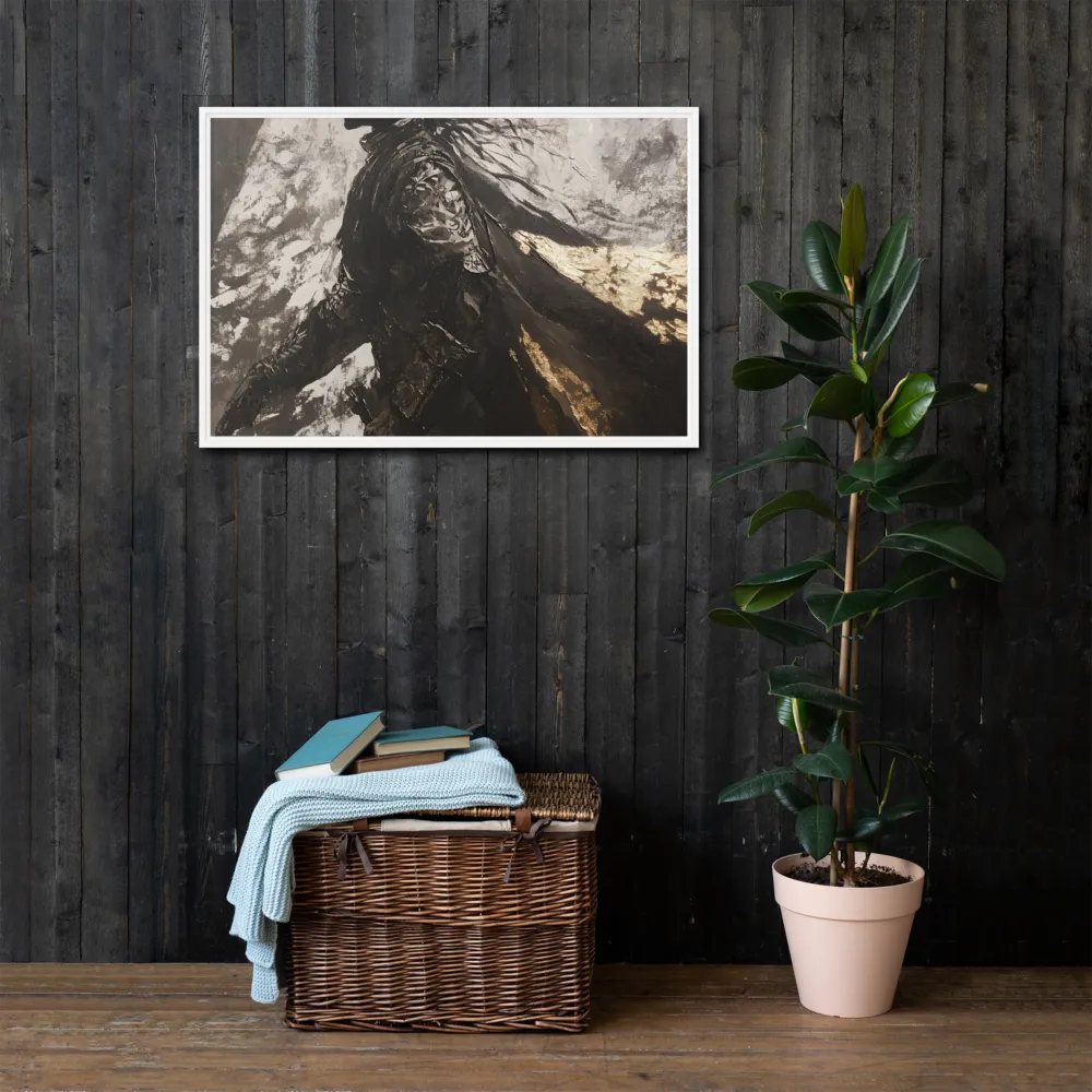 The Silhouette of Valor | Canvas with White Frame | 24″×36″