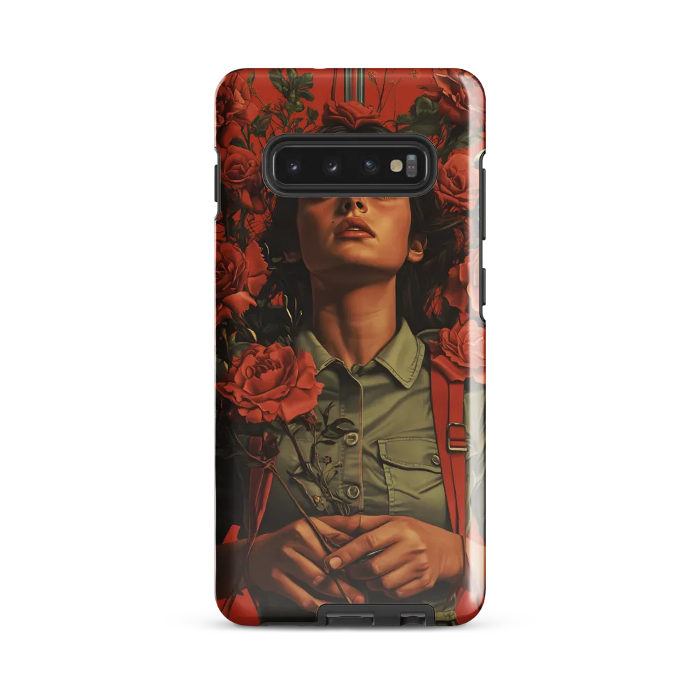 Harmony and Strength: A Portrait Among Roses | Phone Case |  S10 Plus | Tough Case | Glossy