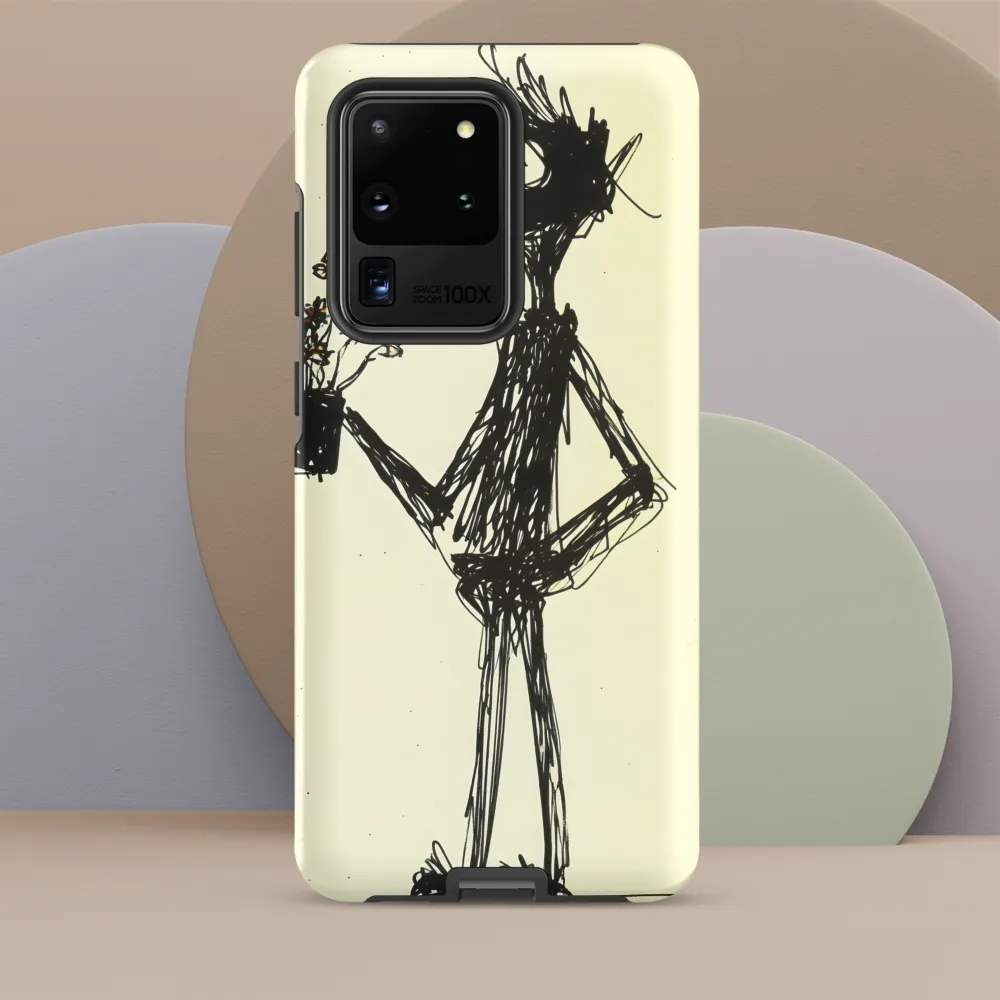 Whimsical Figure with Flowers