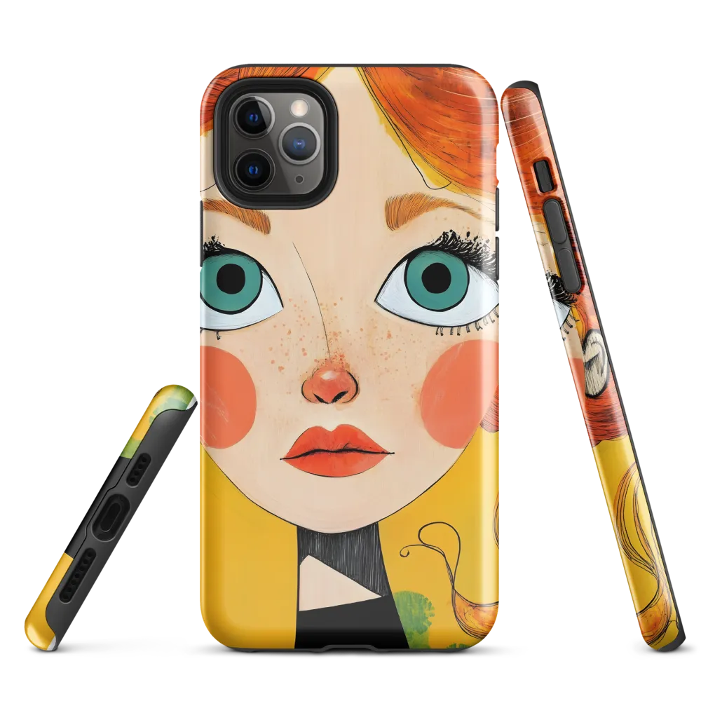 Whimsical Portrait of a Girl | Phone Case |  11 Pro Max | Tough Case | Glossy