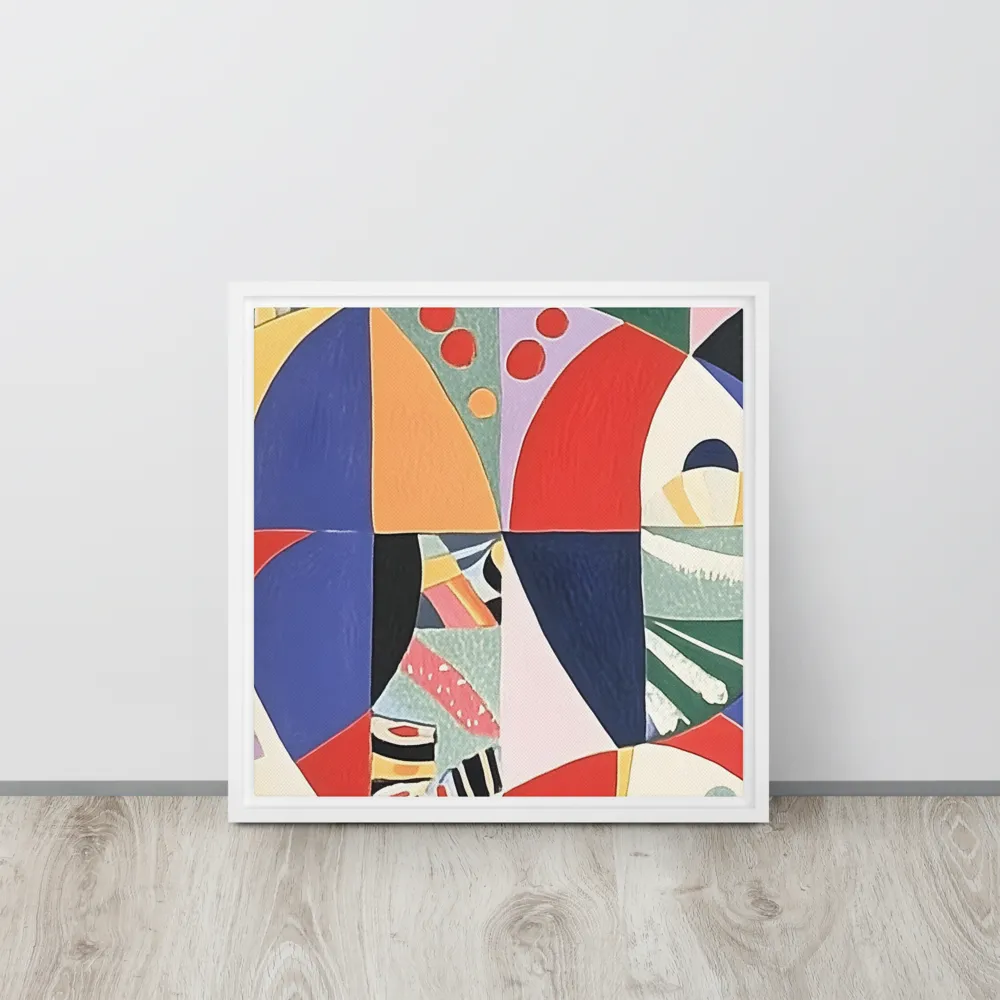 Dynamic Mosaic Symmetry | Canvas with White Frame | 16″×16″