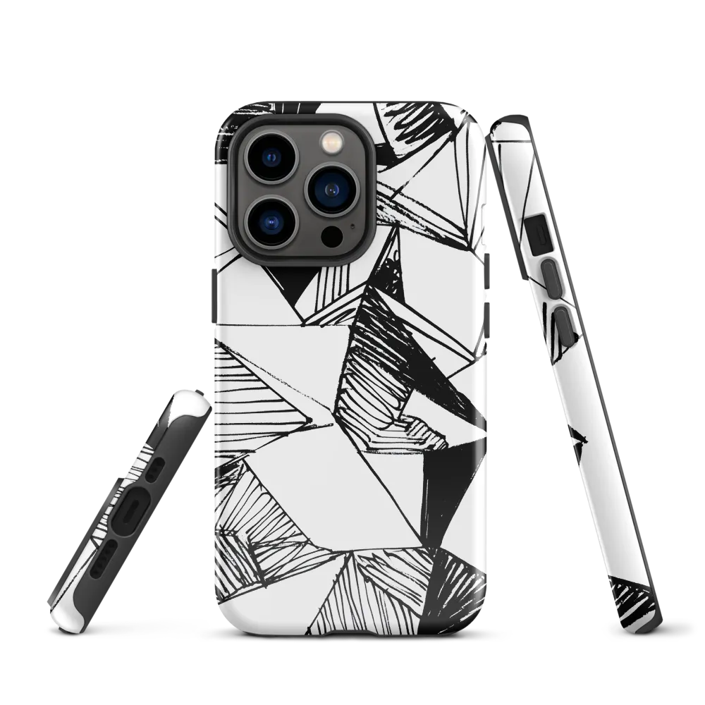 Dynamic Geometry in Ink | Phone Case |  13 Pro | Tough Case | Glossy