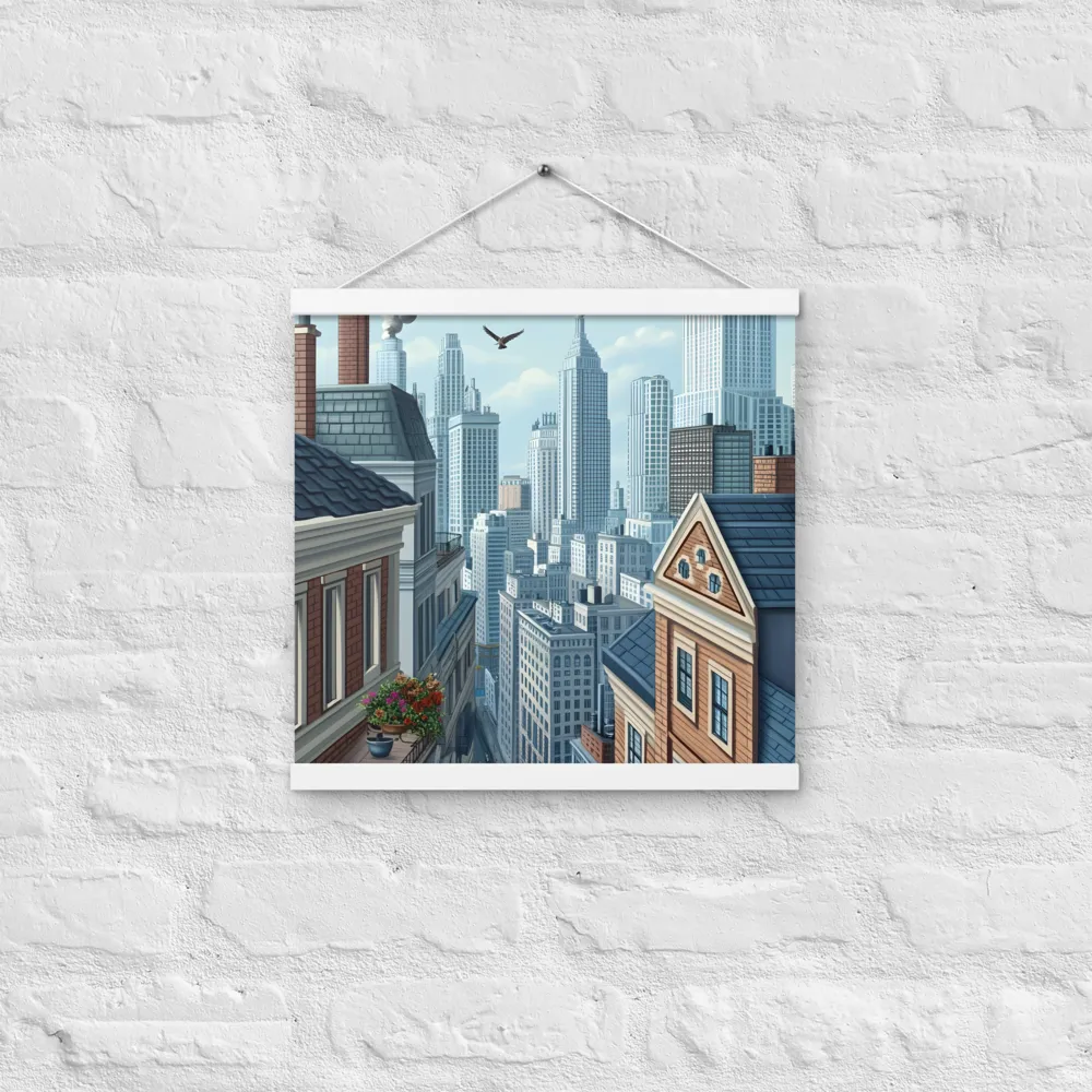 Urban Symphony | Poster With White Wood Hanger | 16″×16″
