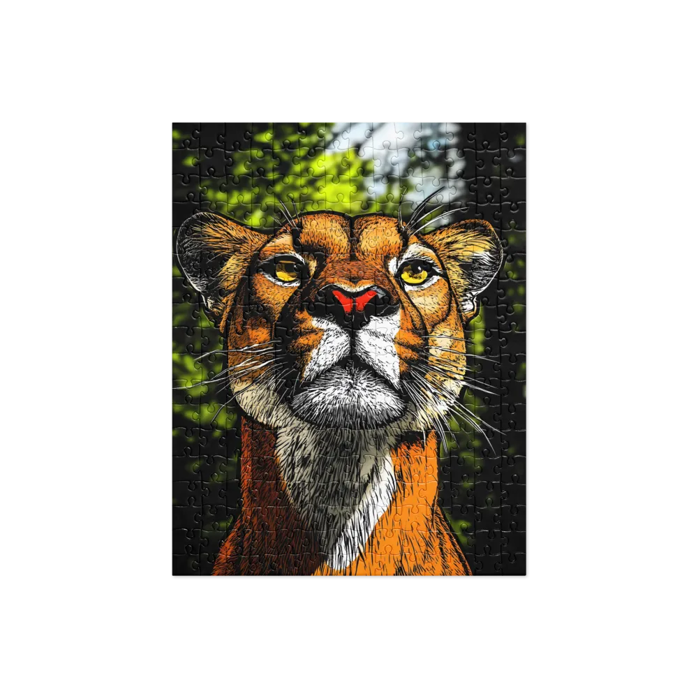 Regal Gaze: The Lioness in Focus | Jigsaw Puzzle | 252 pieces