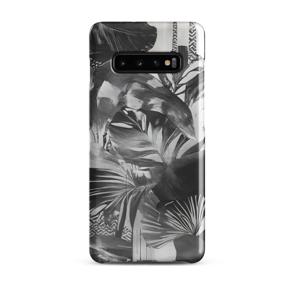 Monochrome Serenity in Tropical Foliage | Phone Case |  S10 Plus | Snap Case | Glossy