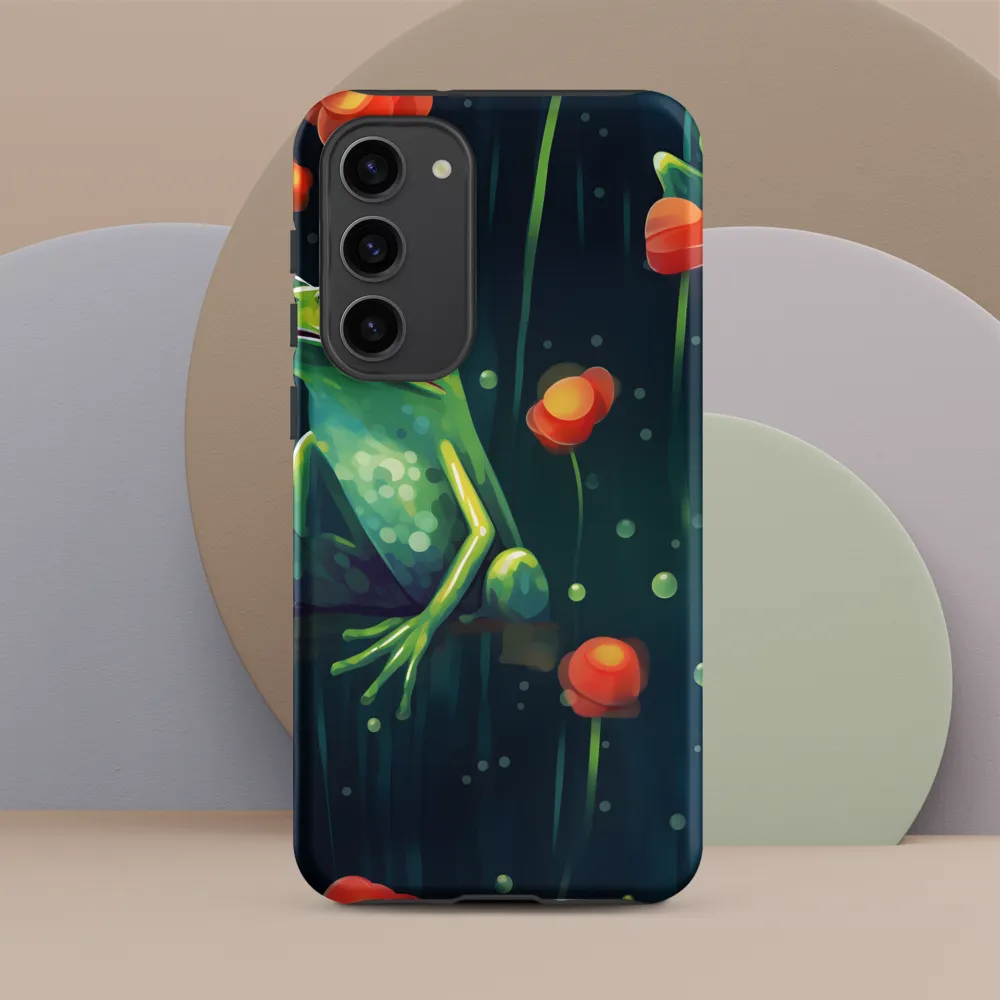 Playful Frogs in a Lush Pond