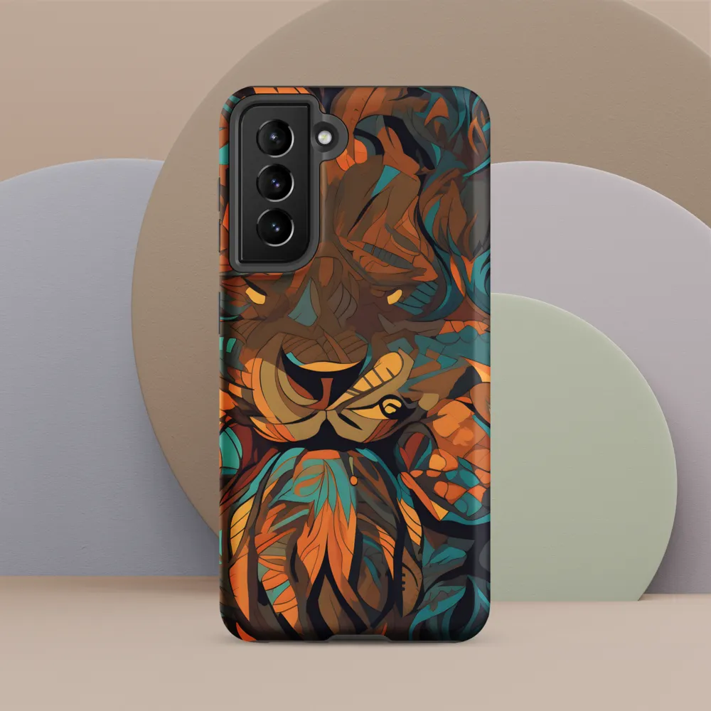 Fierce Royalty: A Geometric Exploration of Lions | Phone Case