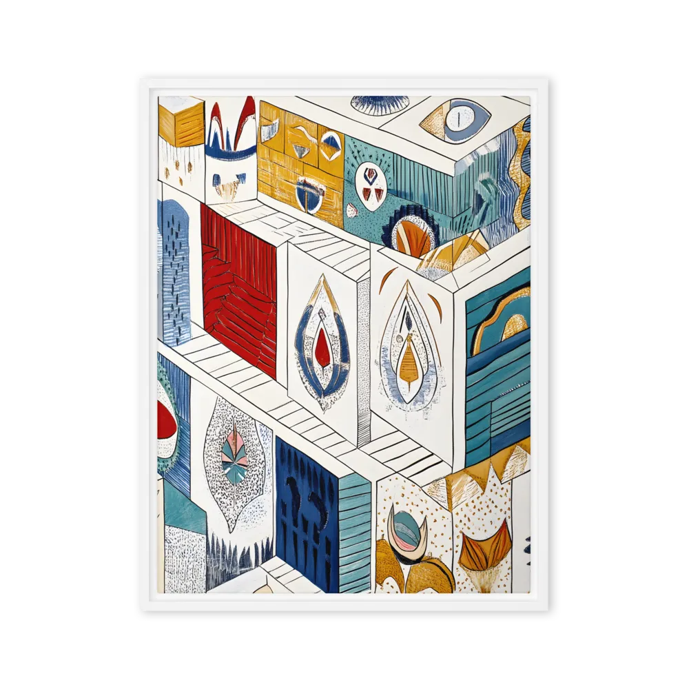 Symphony of Geometric Harmony | Canvas with White Frame | 24″×32″