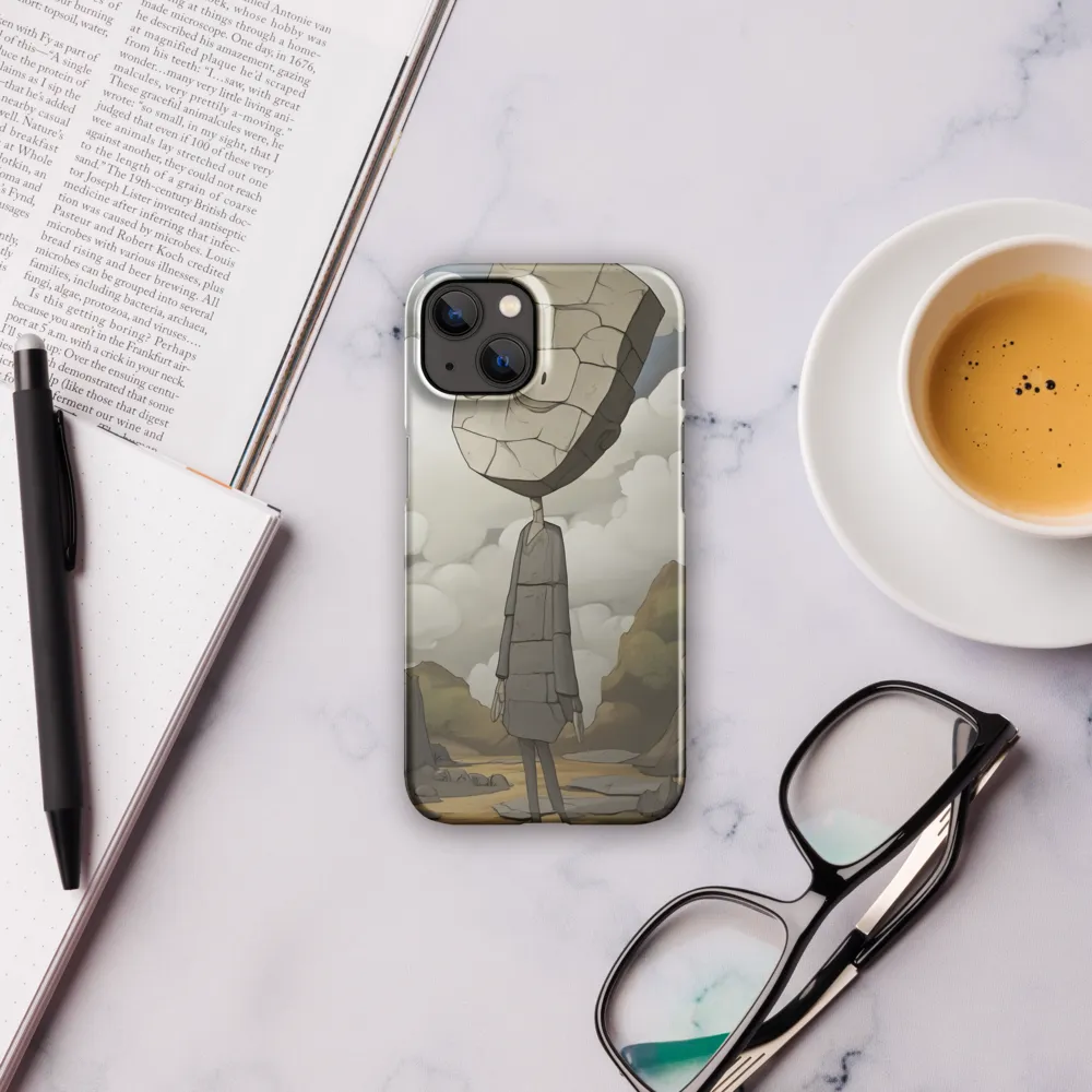 Whimsical Stone Figure in a Rocky Landscape | Phone Case |  13 | Snap Case | Glossy