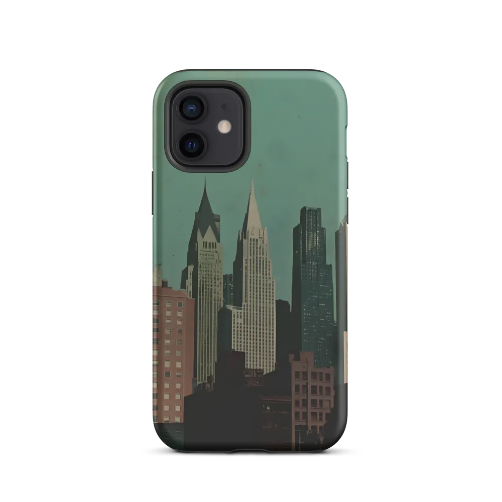 Urban Nostalgia: A Retro Cityscape | Phone Case |  12 | Tough Case | Matte