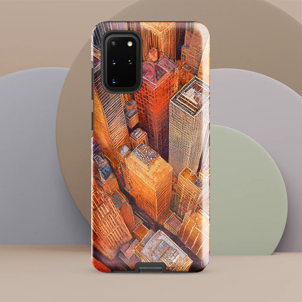 Urban Symphony in Orange and Purple