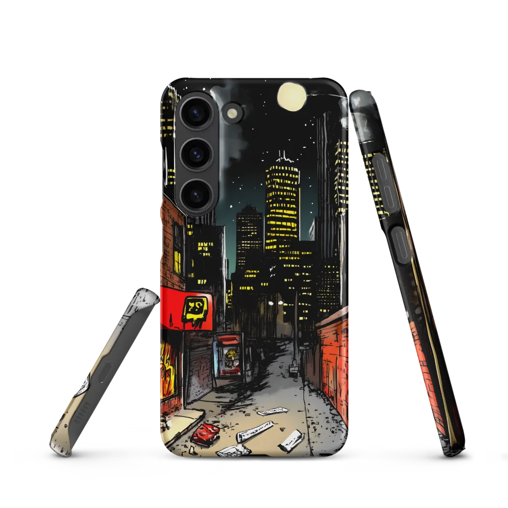 Nocturnal Cityscape: The Hidden Alley | Phone Case |  S23 | Snap Case | Matte