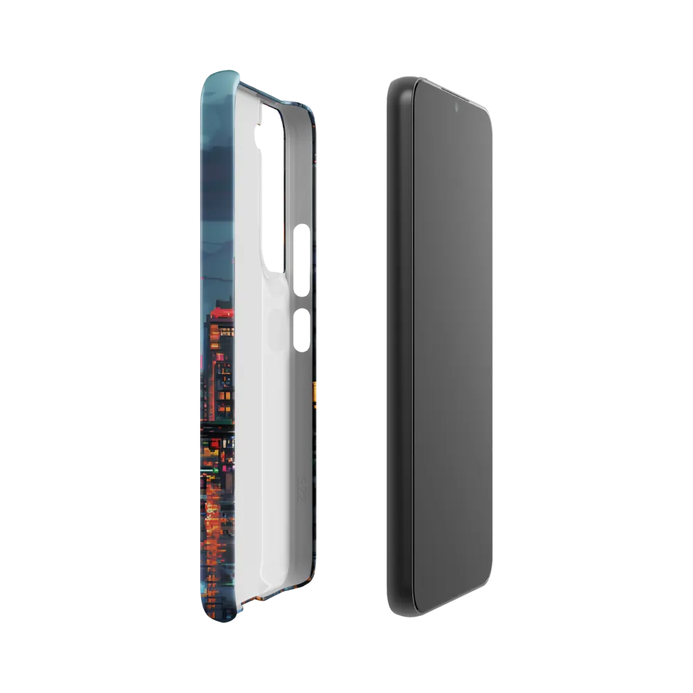 Neon Dreams: A Pixelated Urban Night | Phone Case |  S22 | Snap Case | Matte