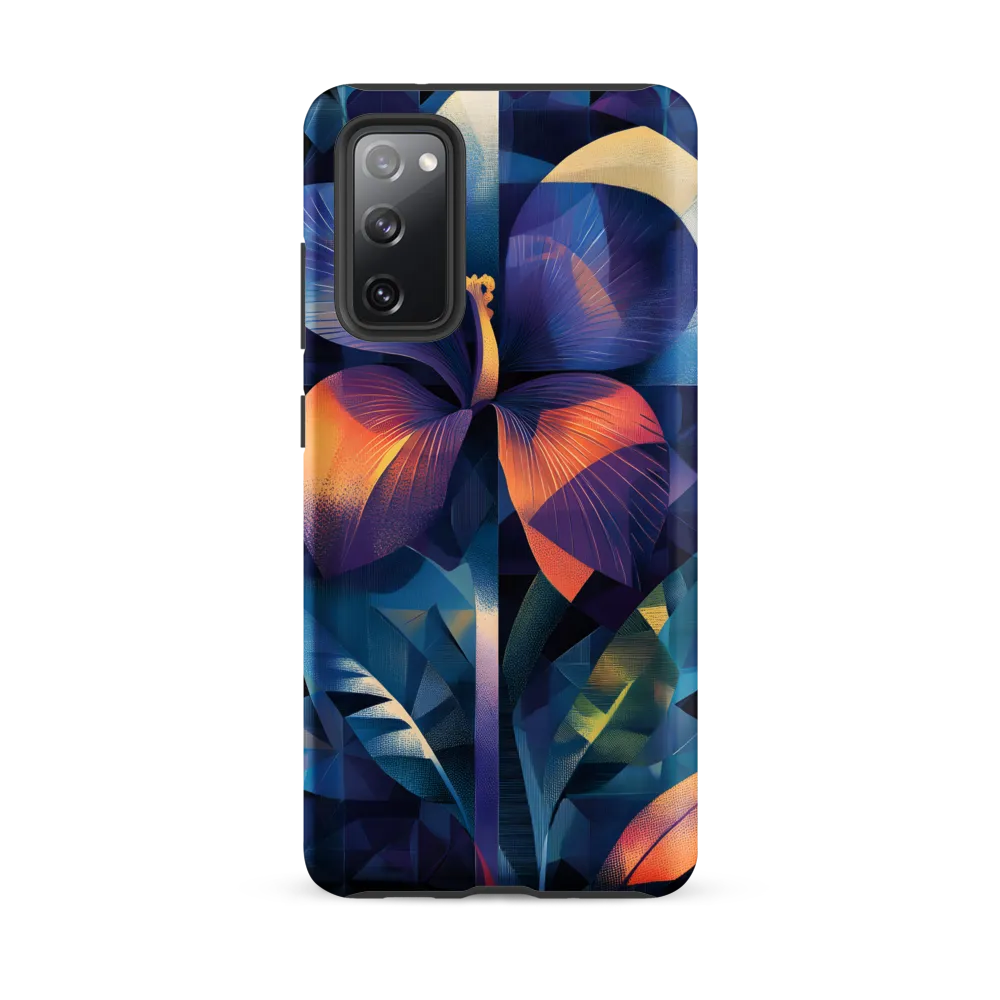 Iridescent Orchid in Geometric Night