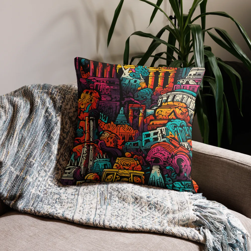 Vibrant Urban Surrealism | Pillow | 22″×22″