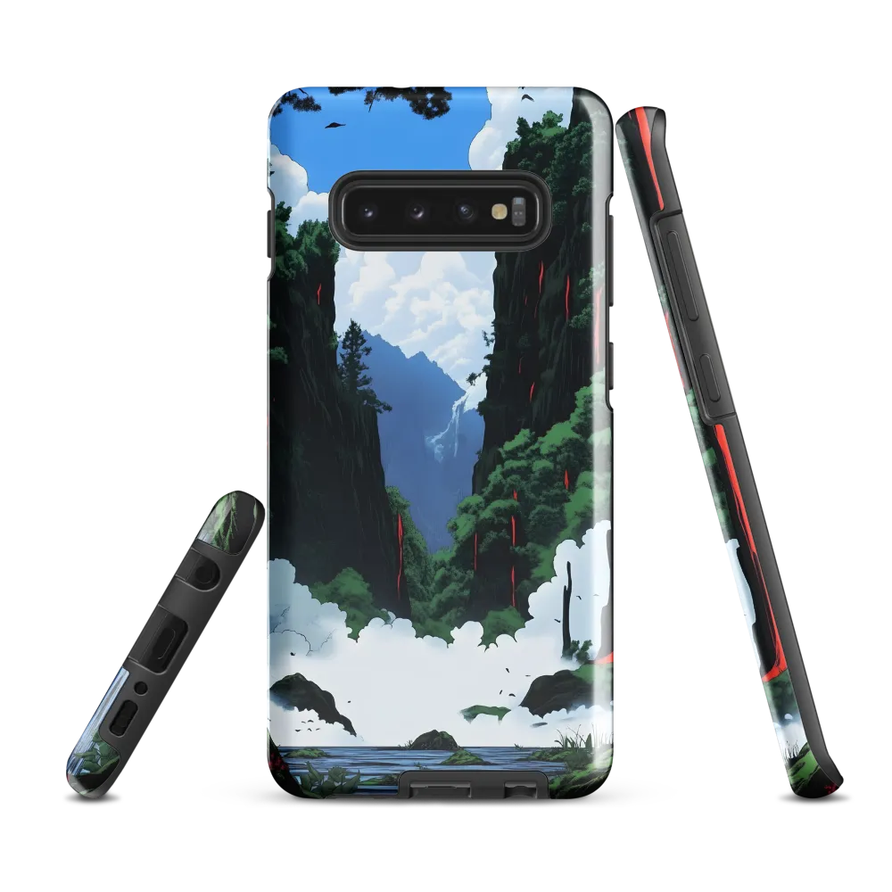 Ethereal Cascade: A Journey Through Verdant Realms | Phone Case |  S10 Plus | Tough Case | Glossy