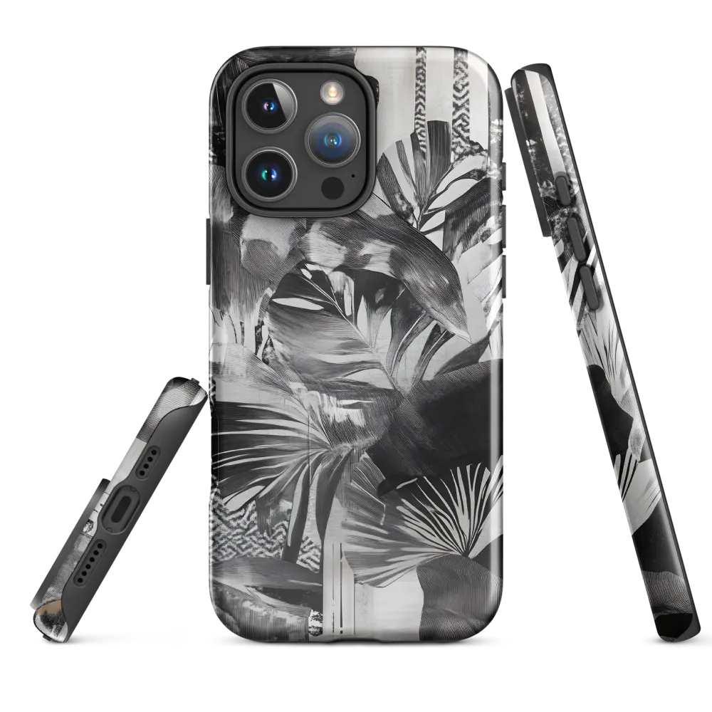 Monochrome Serenity in Tropical Foliage