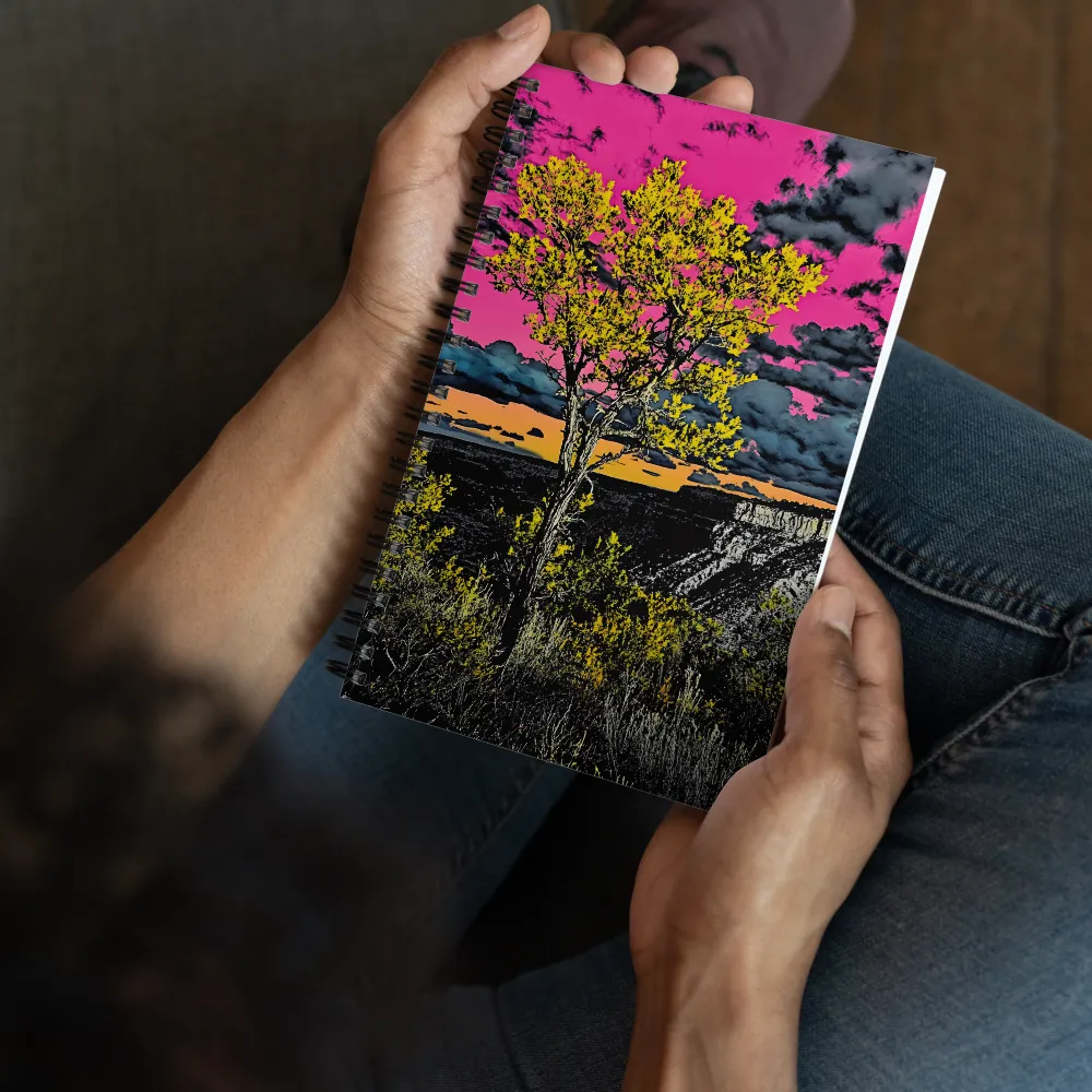 Ethereal Tree in a Surreal Landscape | Spiral Notebook