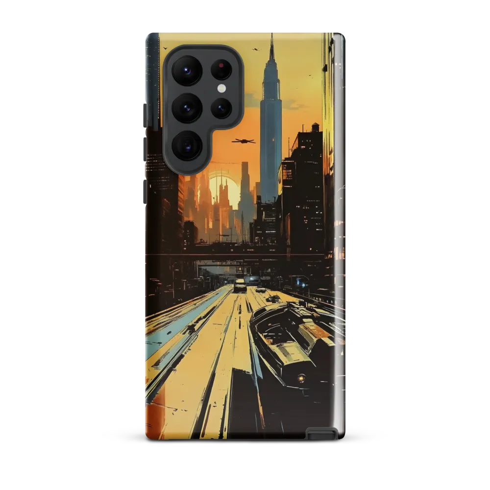 Metro Nexus: A Futuristic Cityscape | Phone Case |  S22 Ultra | Tough Case | Glossy