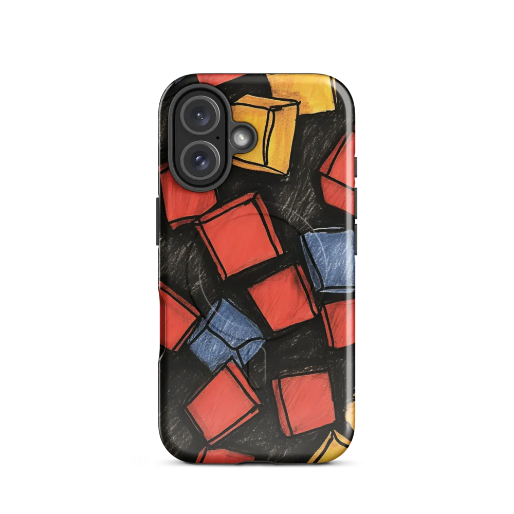 Vibrant Geometry in Motion | Phone Case |  16 | MagSafe® Tough Case | Glossy