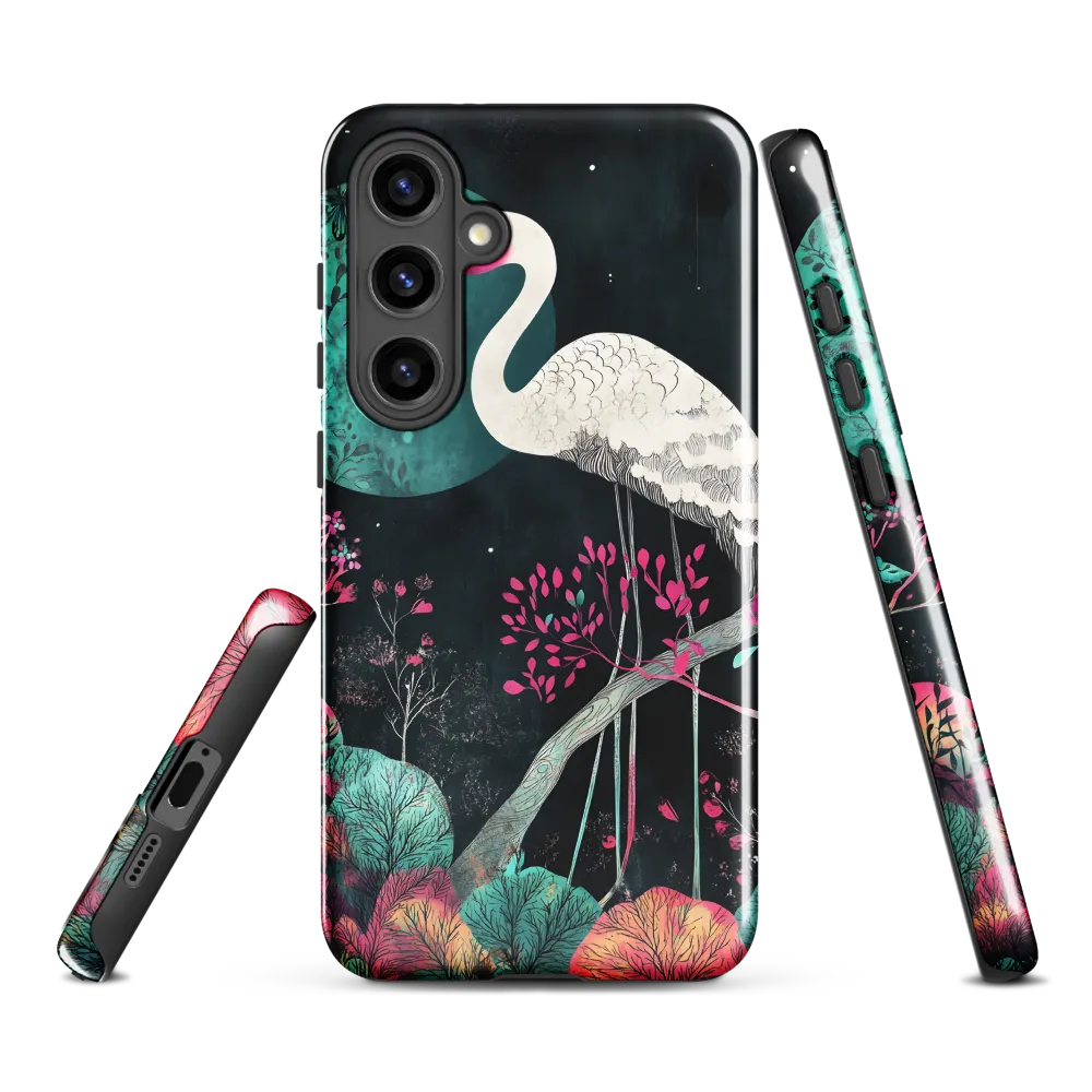 Ethereal Presence: Heron in a Floral Dreamscape