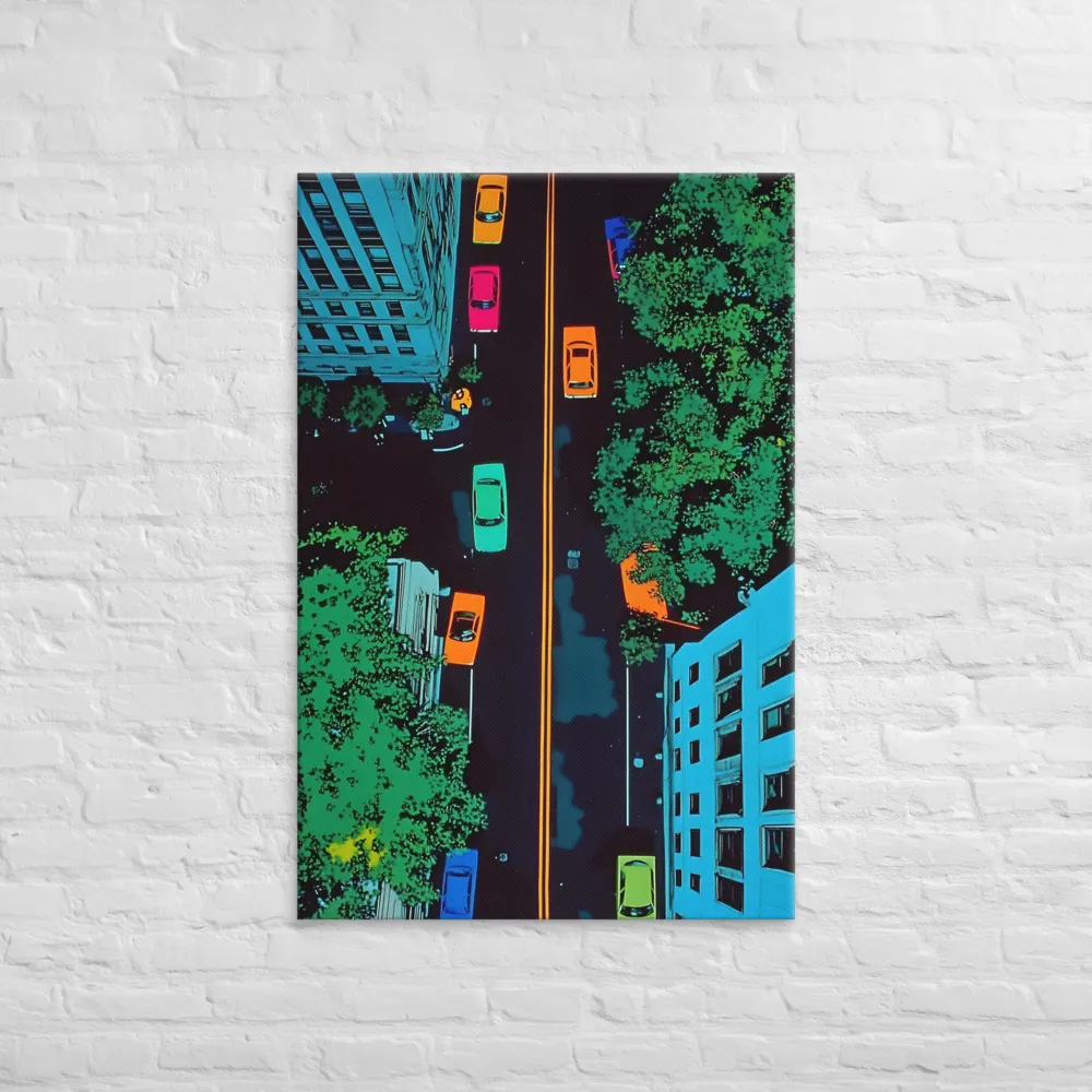 Urban Pulse: A Colorful Intersection | Canvas | 32″×48″