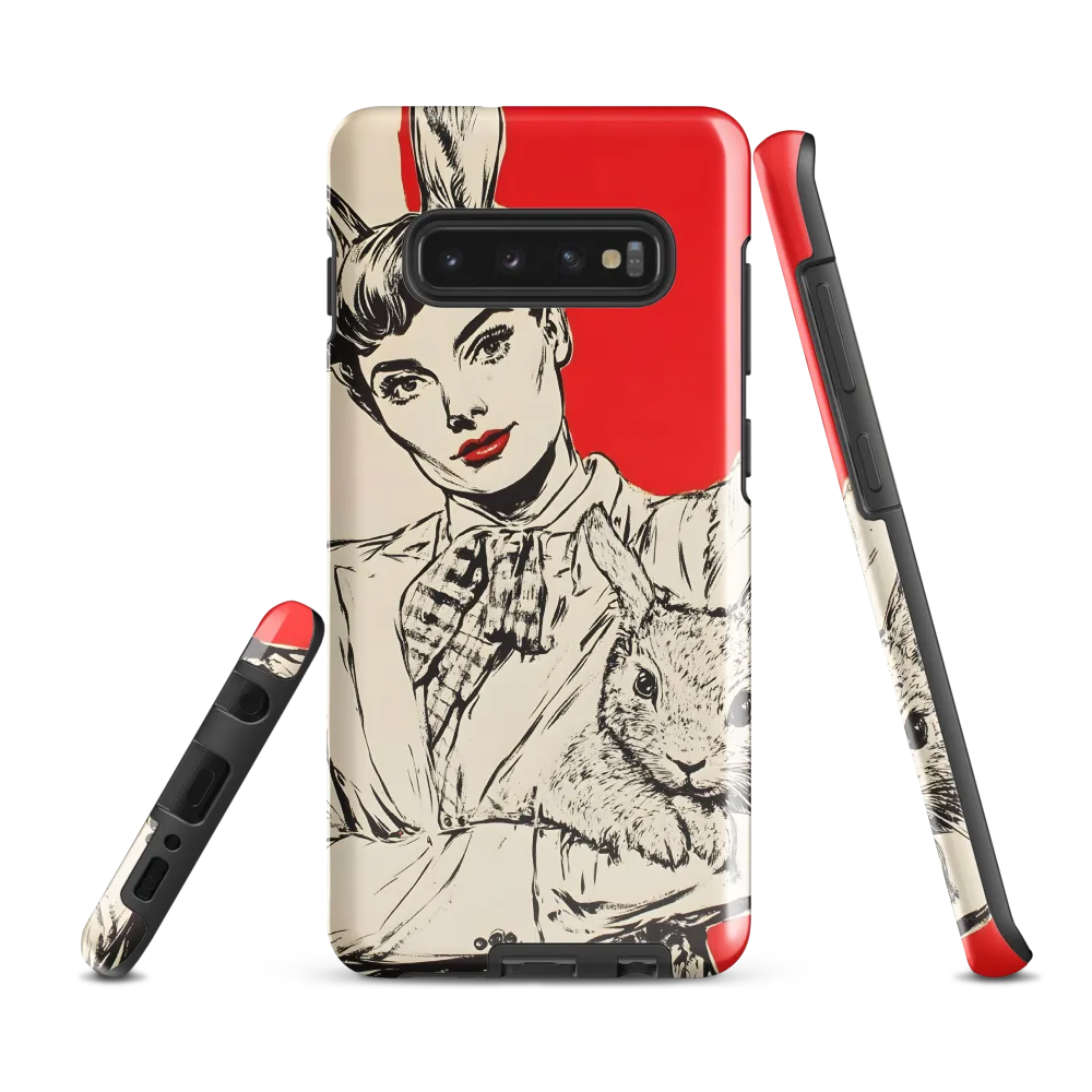 Whimsical Elegance: The Rabbit Lady | Phone Case |  S10 Plus | Tough Case | Glossy