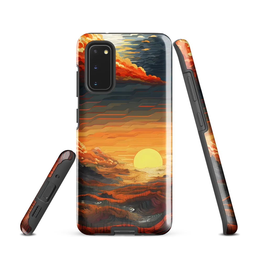 Ethereal Sunset: A Serene Landscape in Flowing Forms | Phone Case |  S20 | Tough Case | Glossy