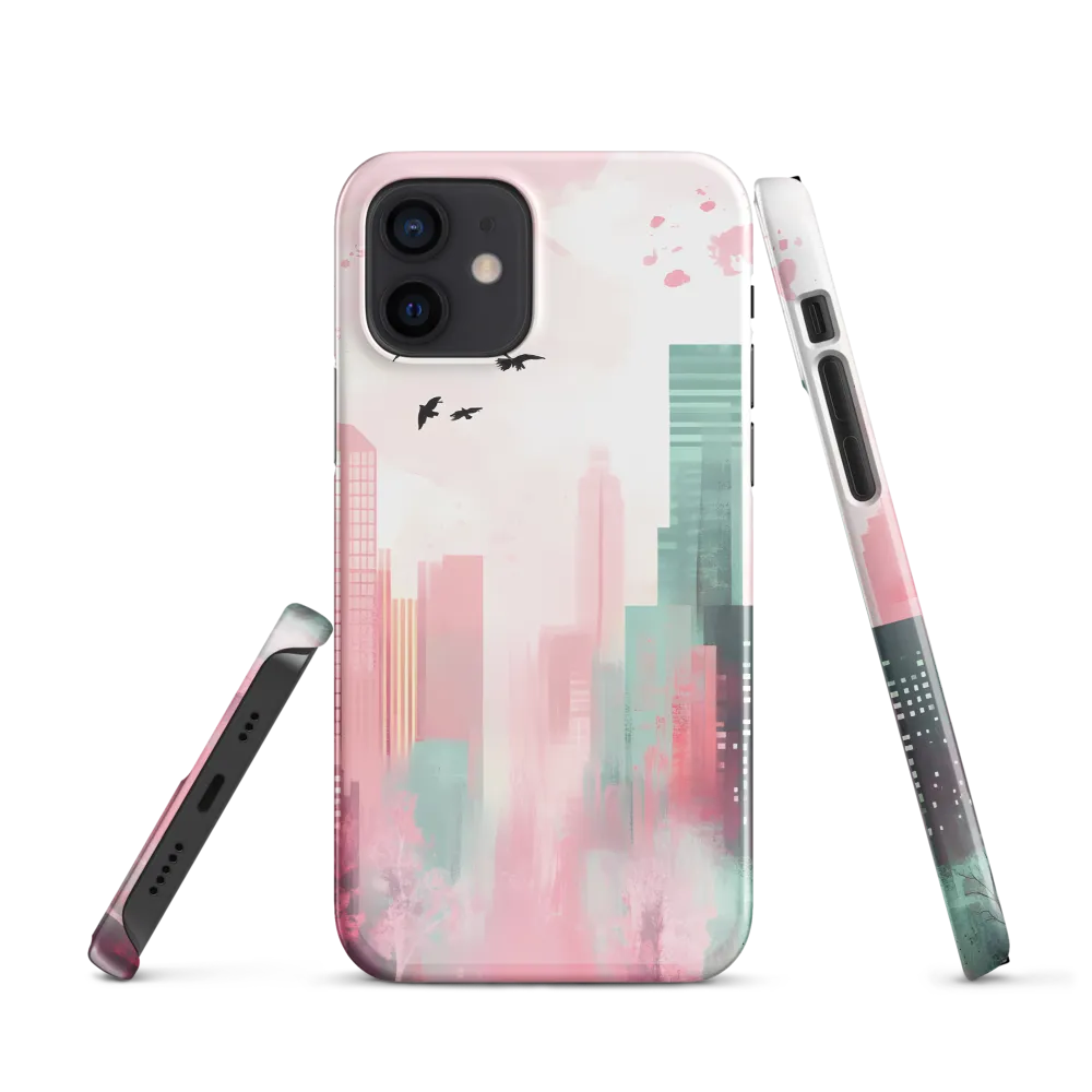 Dreamy Cityscape in Pink and Cyan
