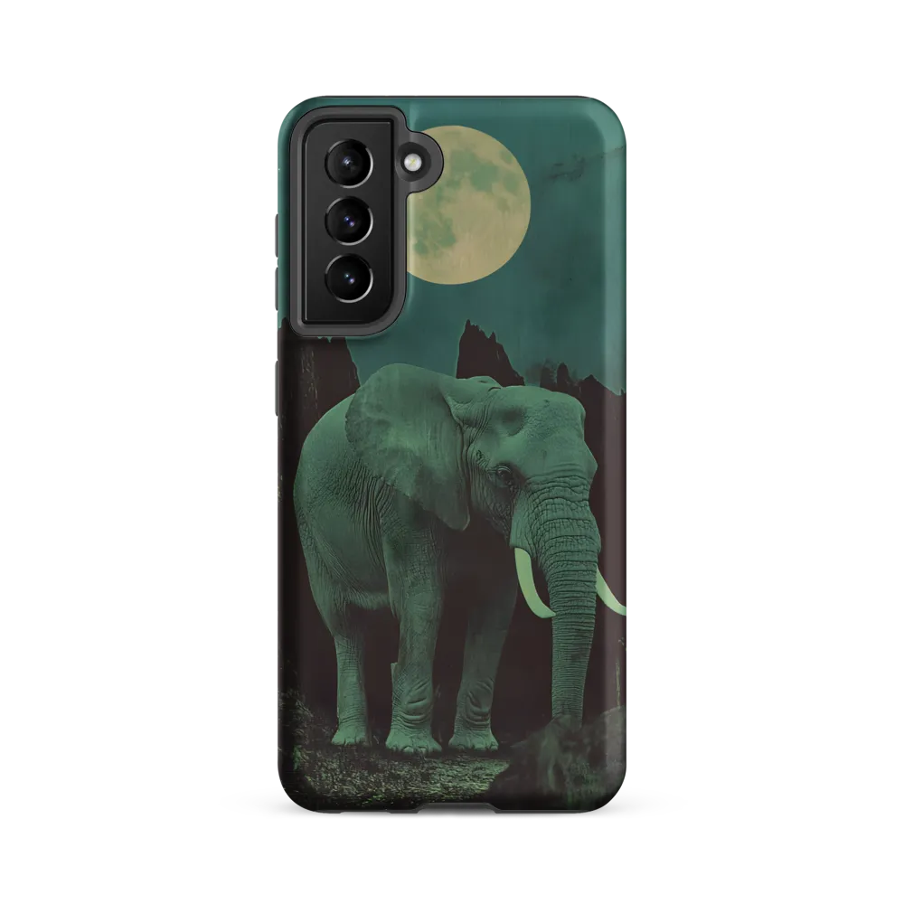 Ethereal Presence: Elephant Under a Full Moon
