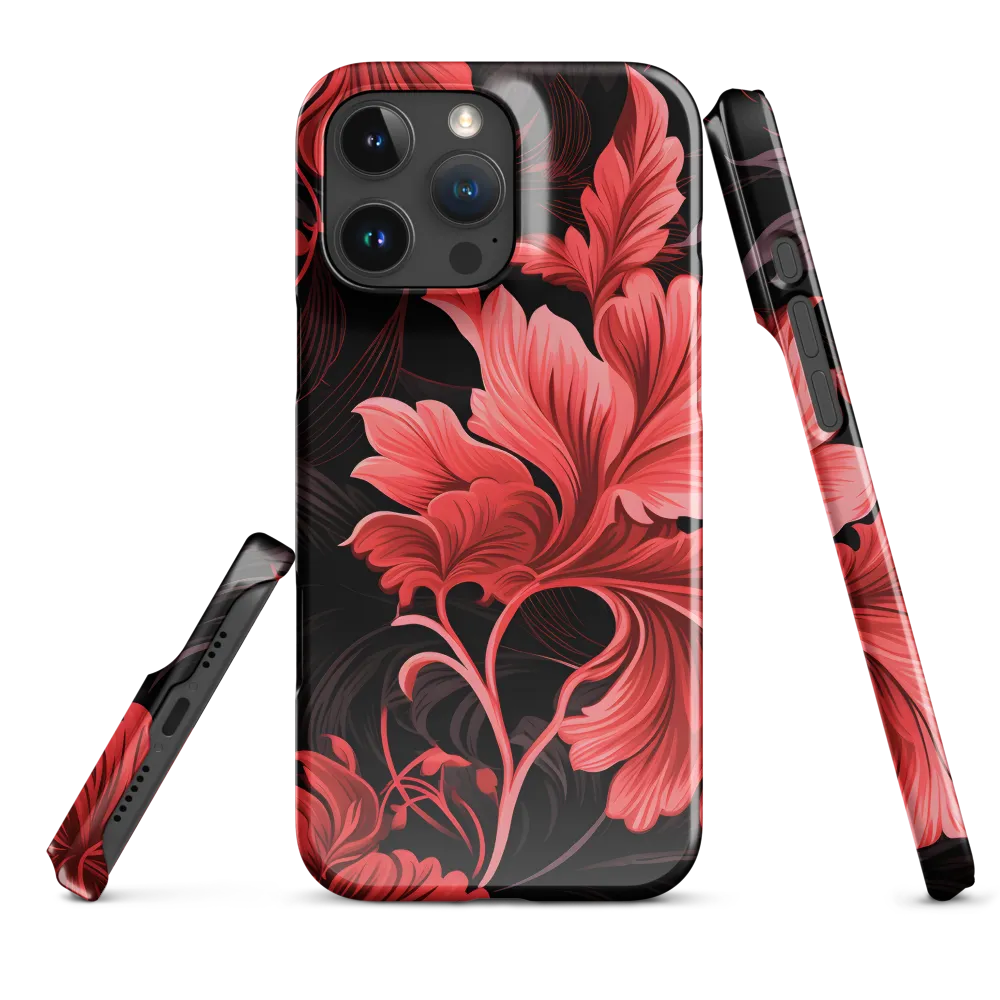 Tropical Elegance in Red | Phone Case |  16 Pro Max | Snap Case | Glossy