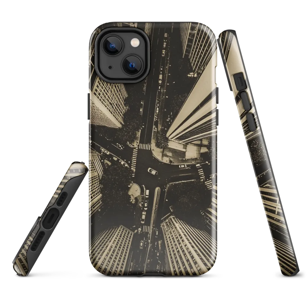 Urban Symphony: Aerial Perspective of City Life | Phone Case |  14 Plus | Tough Case | Glossy