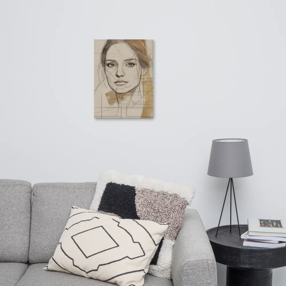 Geometric Elegance: A Modern Portrait | Canvas | 18″×24″