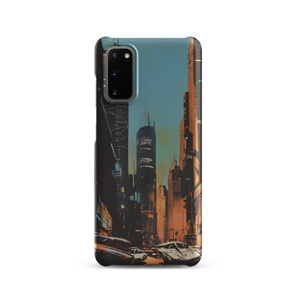 Futuristic Cityscape in Blue and Orange