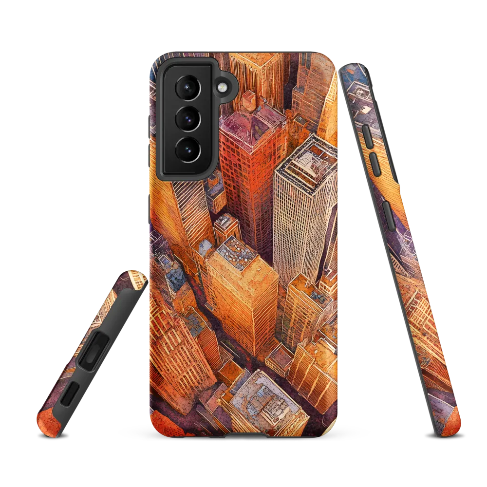 Urban Symphony in Orange and Purple