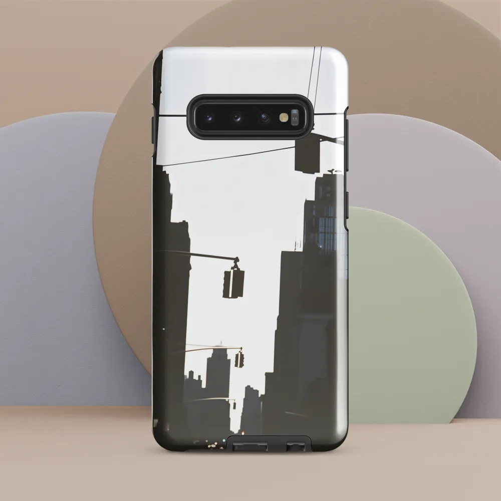 Silhouetted Serenity in Urban Light | Phone Case |  S10 Plus | Tough Case | Glossy