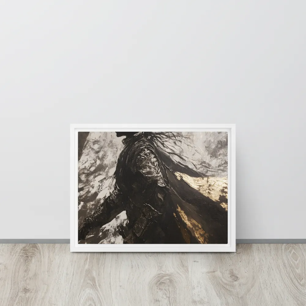 The Silhouette of Valor | Canvas with White Frame | 12″×16″