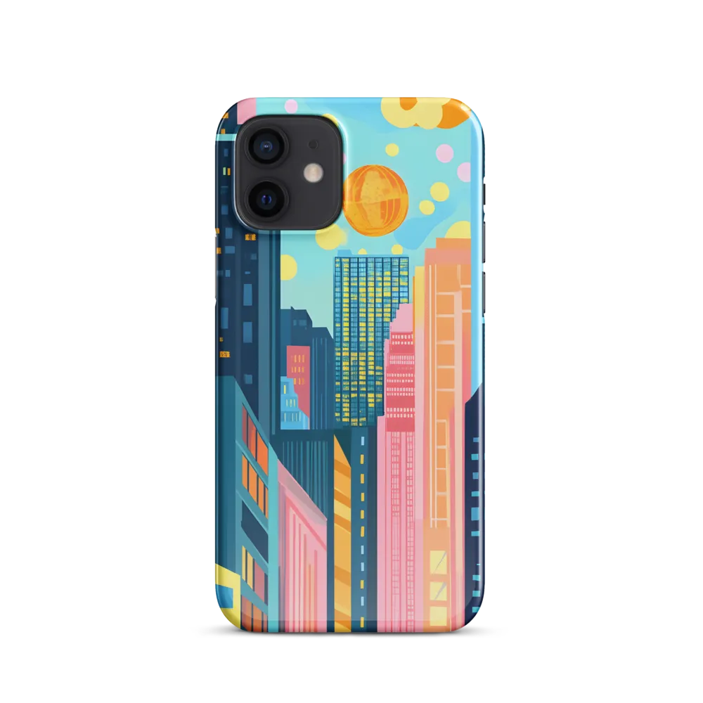 Cyan Skyline with Golden Orb