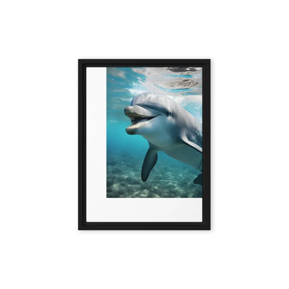 Joyful Marine Grace | Canvas with Black Frame | 12″×16″