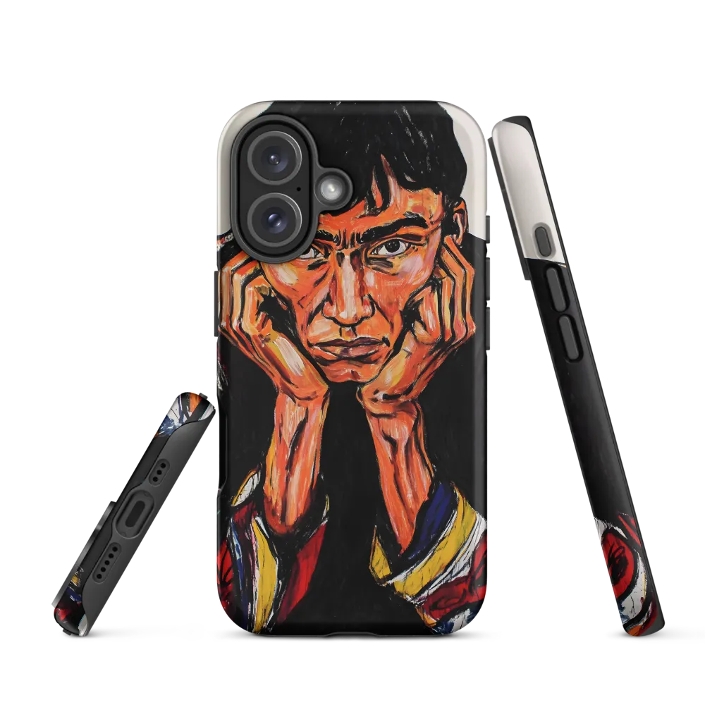 Contemplative Intensity: An Expressionist Portrait | Phone Case