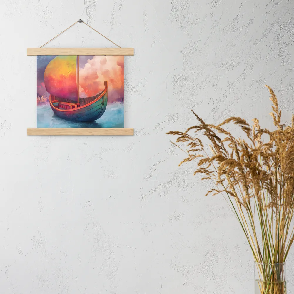 Dream Voyager | Poster With Oak Wood Hanger | 10″×10″