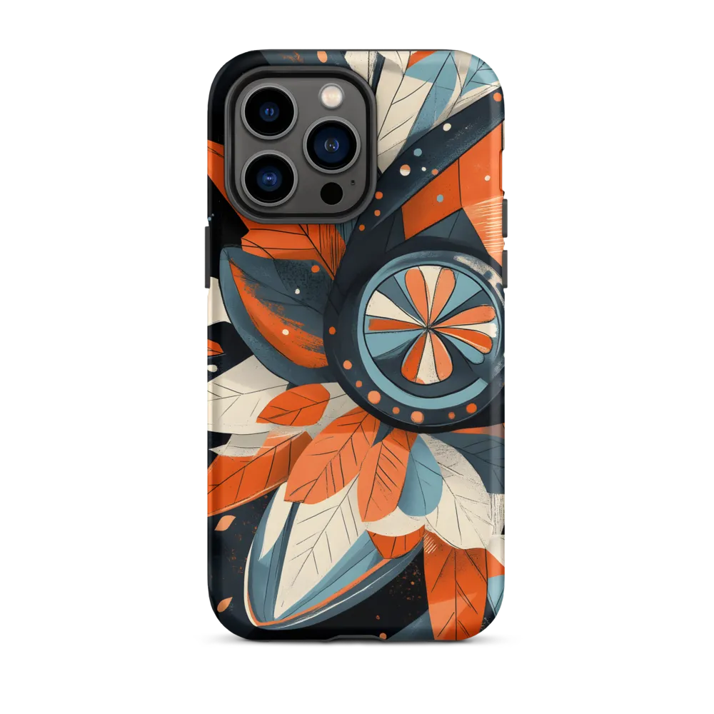 Floral Symphony in Orange and Teal
